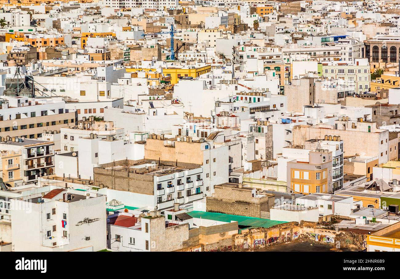 white houses in Arrecife, lanzarote Stock Photo