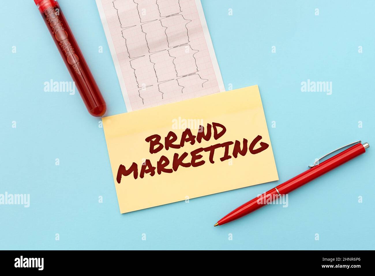Conceptual display Brand Marketing. Business idea Creating awareness about products around the world Reading Graph And Writing Important Medical Notes Test Result Analysis Stock Photo