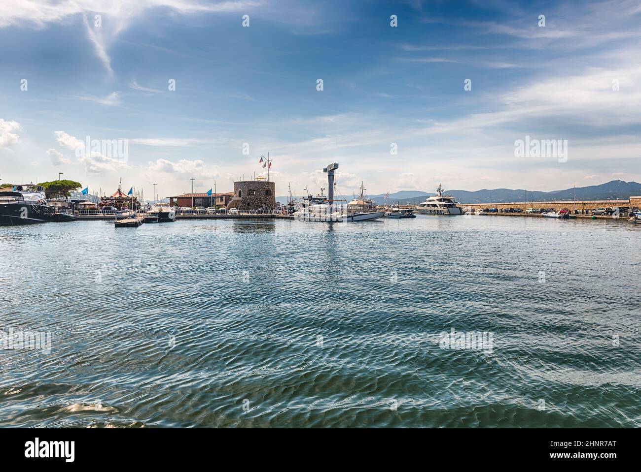 View of the old harbor of Saint-Tropez, Cote d'Azur, France Stock Photo
