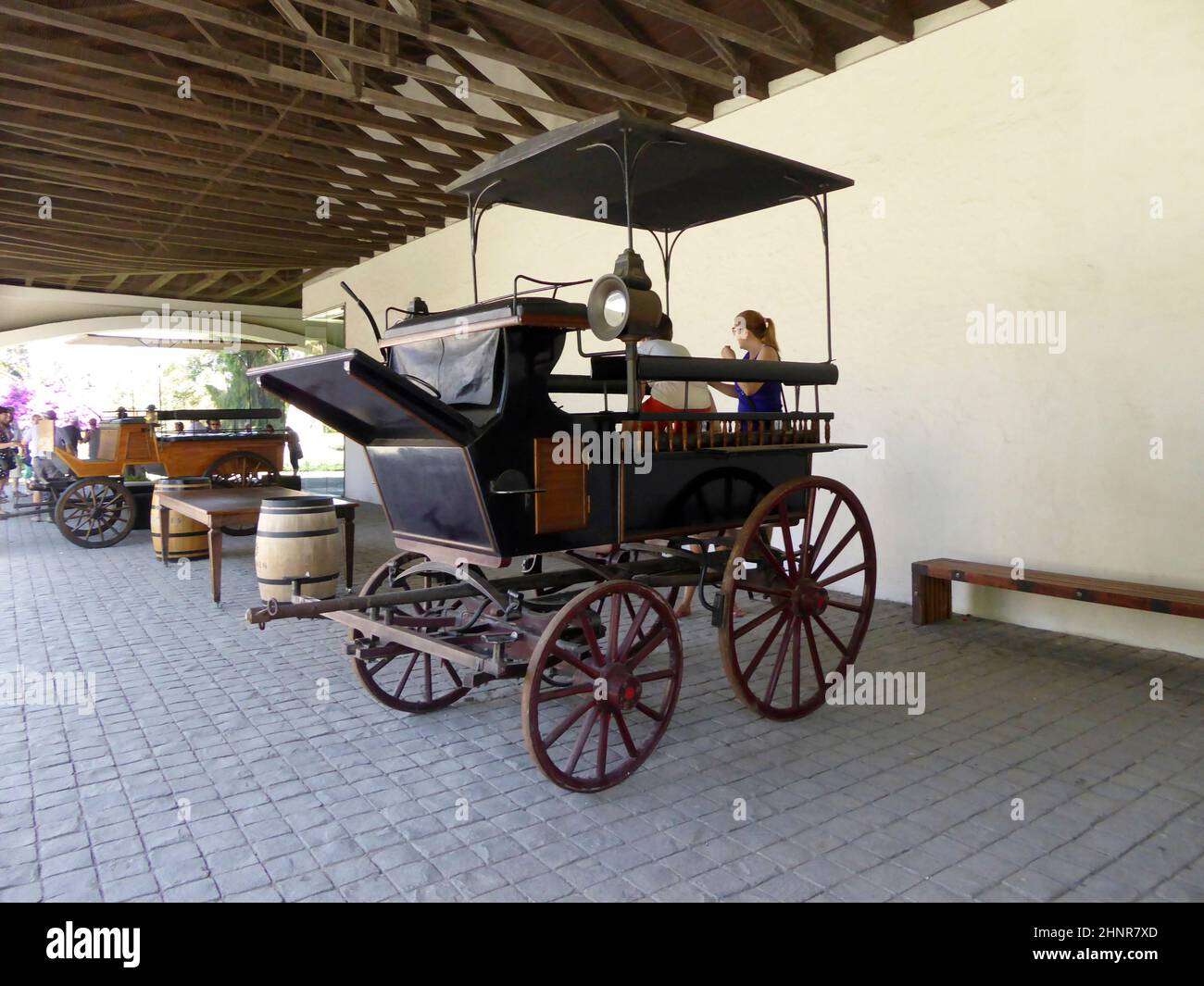 old carriages in winery Vina Undurraga in Talagante Stock Photo