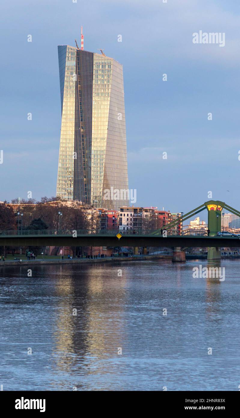 The new seat of the European Central Bank in Frankfurt Stock Photo