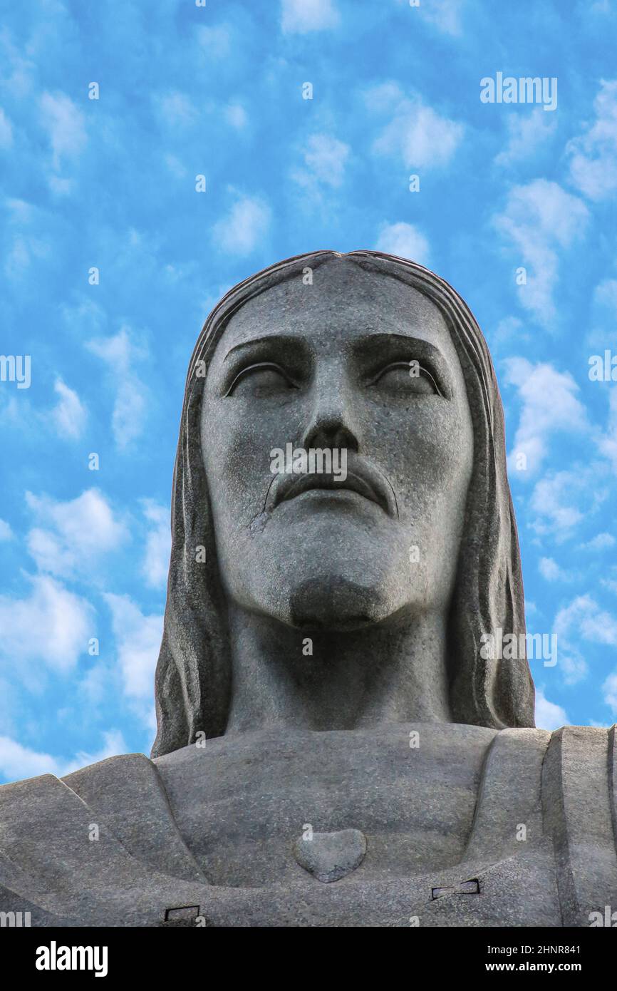 The Christ the Redeemer statue in detail Stock Photo Alamy