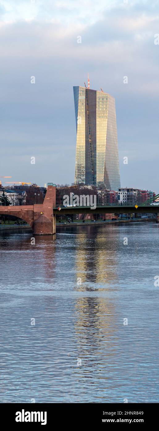 The new seat of the European Central Bank in Frankfurt Stock Photo
