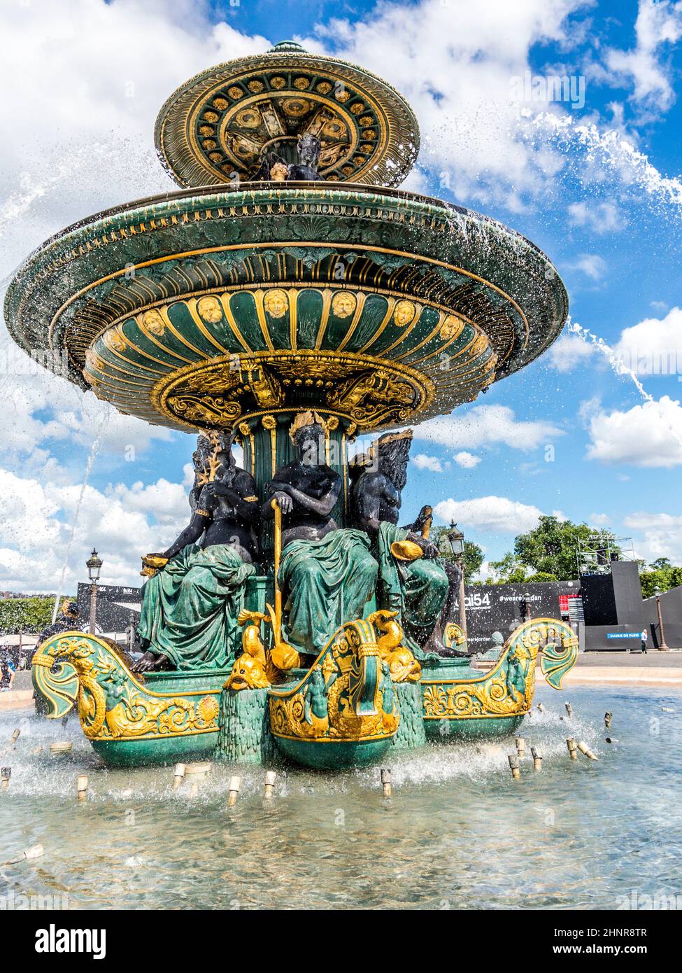 Fountain on Place Concorde Stock Photo