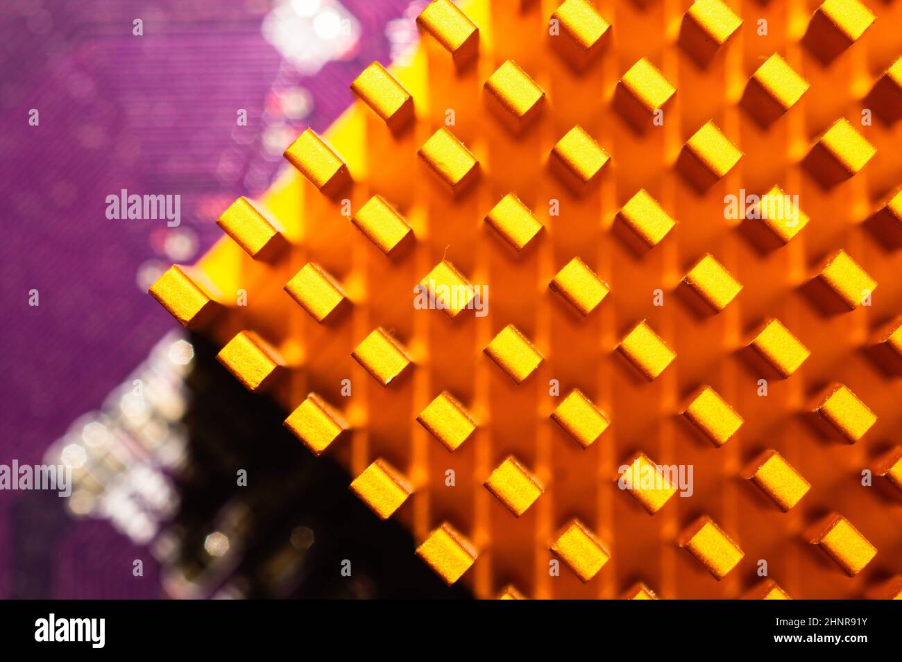 Computer radiator abstract macro background. processor cooling system ...
