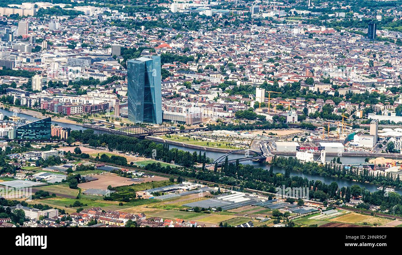 aerial view of the new seat of the European Central Bank Stock Photo ...
