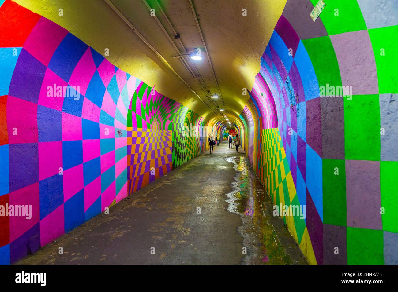 mural paintings at wall of metro station Stock Photo