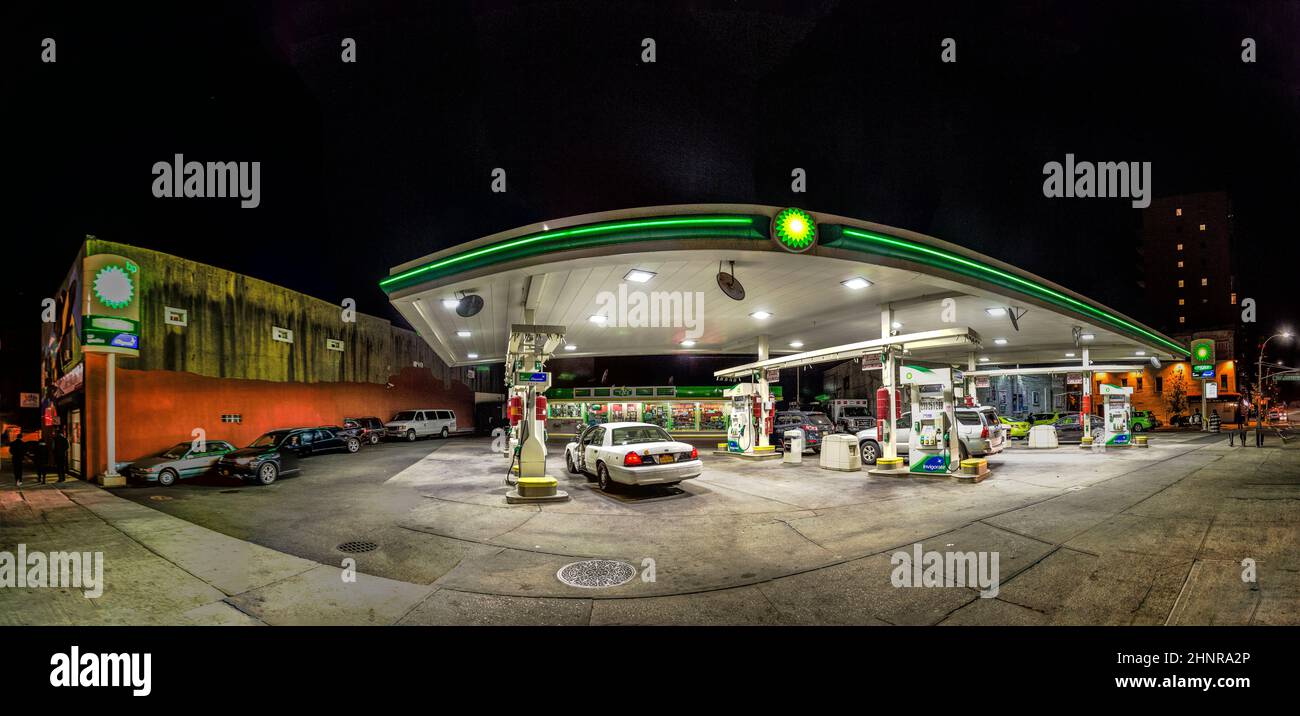 open petrol station in Brooklyn, New York Stock Photo Alamy