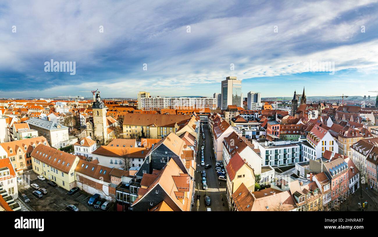 skyline of old town of Erfurt, Germany Stock Photo - Alamy