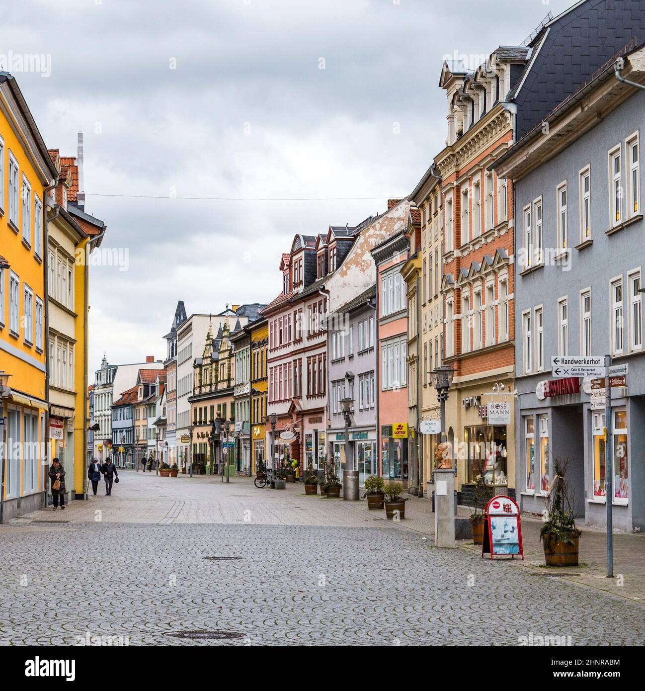 people in pedestrian zone in old town of Rudolstadt Stock Photo - Alamy