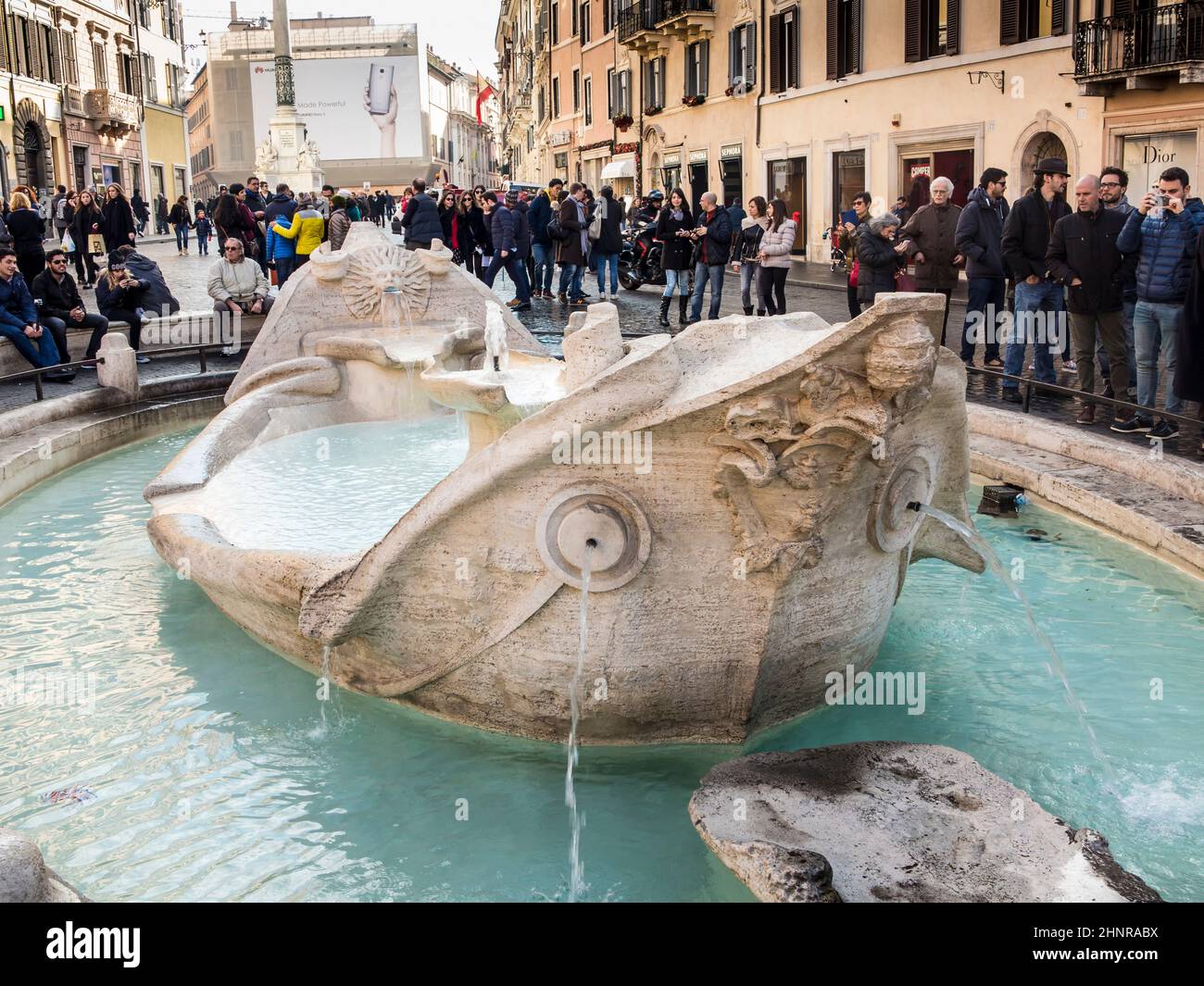 fontana della Barcaccia,  fountain of the Ugly Boat Stock Photo