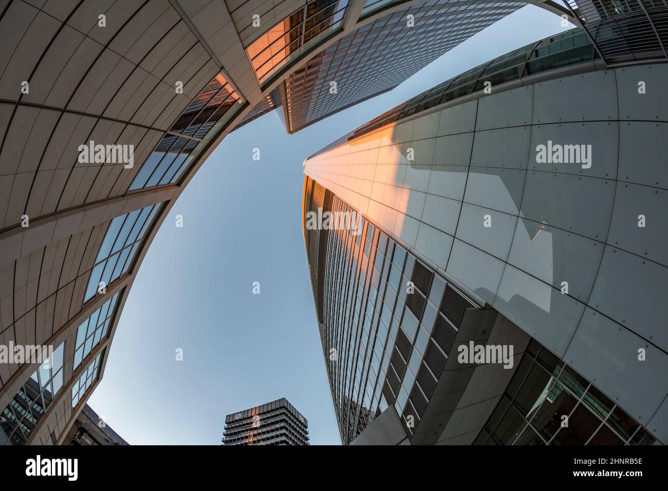 perspective of skyscrapers in Frankfurt am Main Stock Photo - Alamy