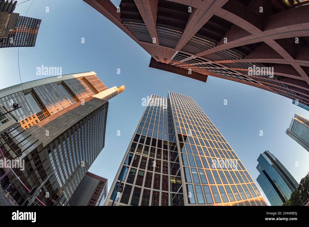 perspective of skyscrapers in Frankfurt am Main Stock Photo - Alamy