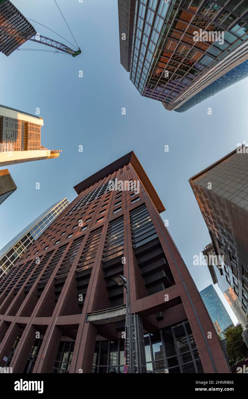 perspective of skyscrapers in Frankfurt am Main Stock Photo - Alamy