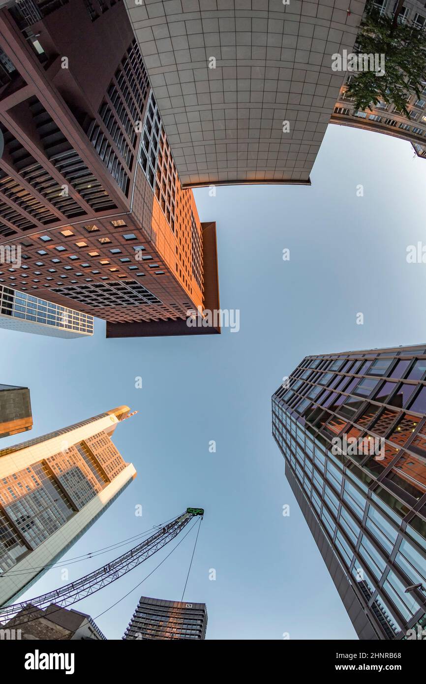 perspective of skyscrapers in Frankfurt am Main Stock Photo - Alamy