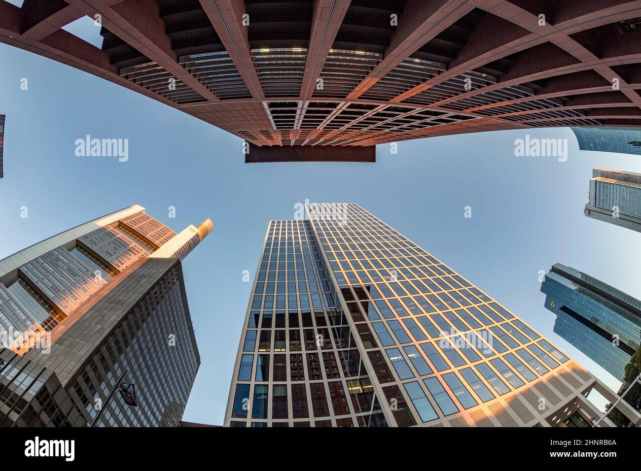 perspective of skyscrapers in Frankfurt am Main Stock Photo - Alamy