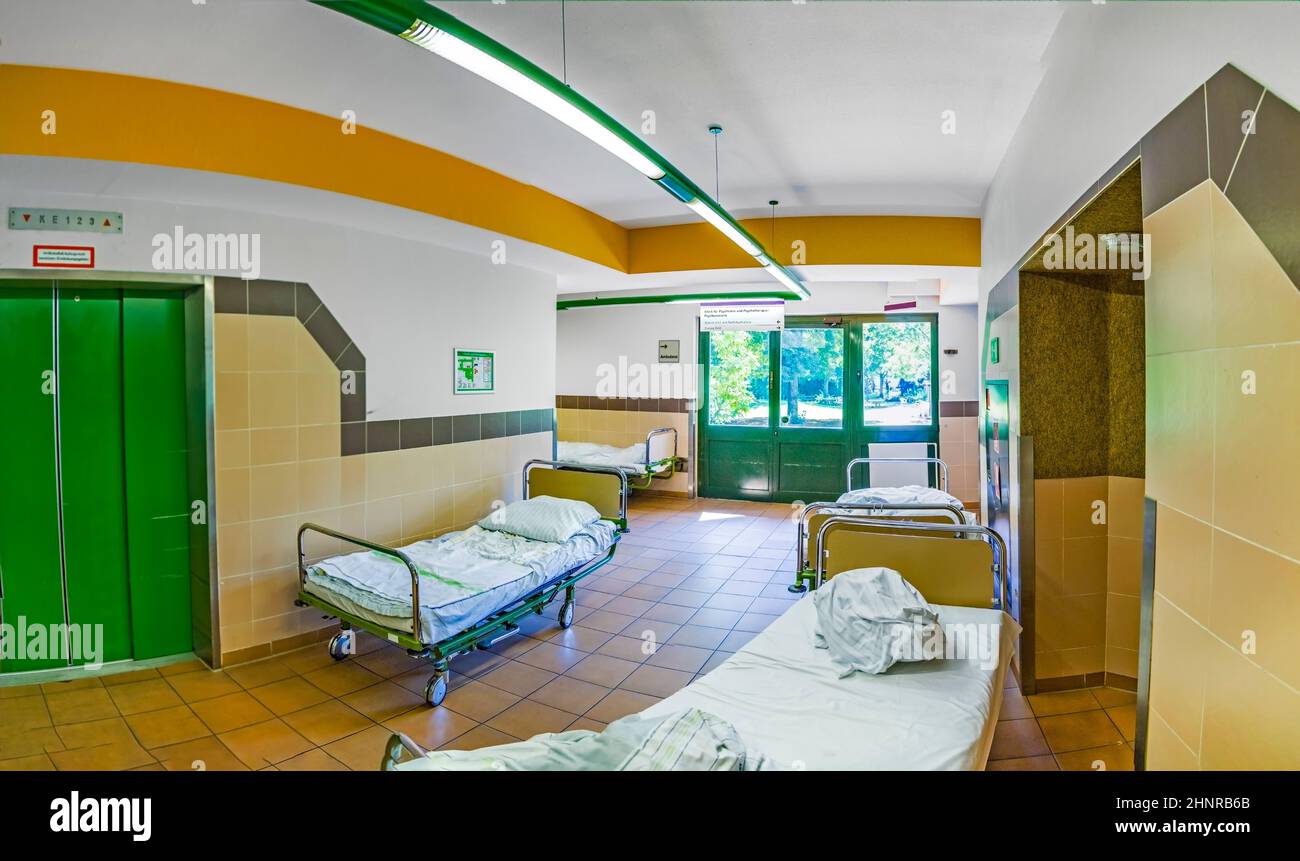 panorama view of the isles inside the Hospital in Frankfurt Hoechst