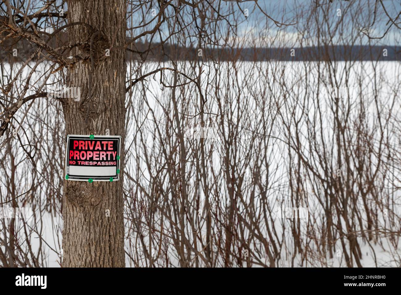 Au Train, Michigan A private property sign on the shoe of Au Train