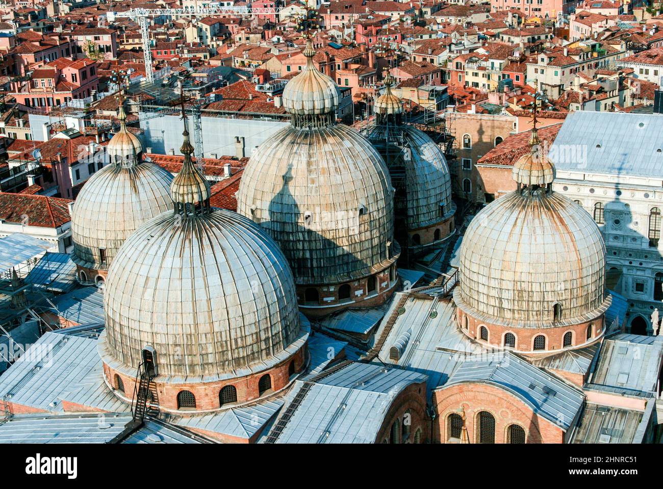 view to the roof of San Marco and the city of Venice Stock Photo