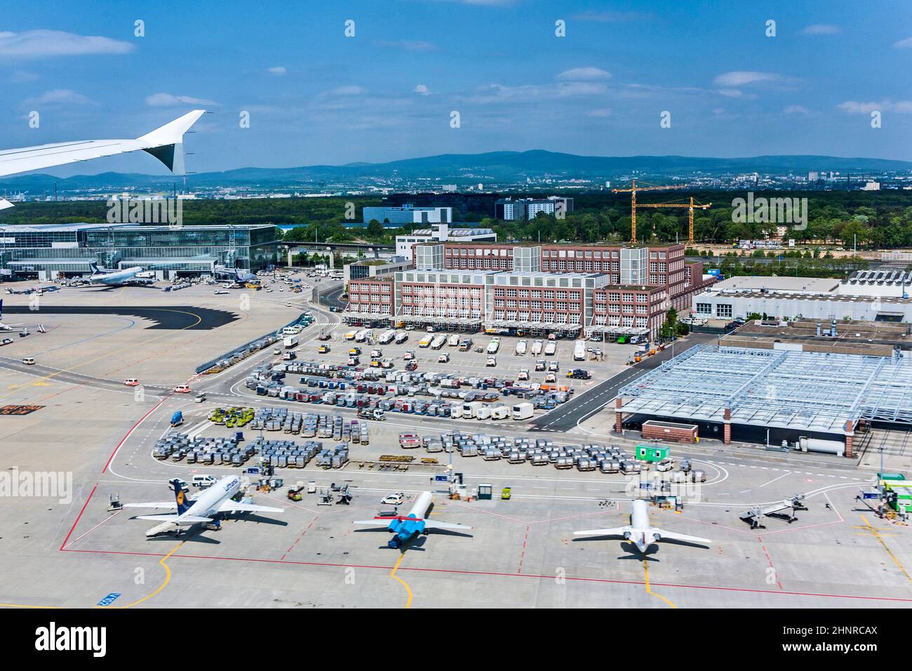 view to new Terminal 2 at Frankfurt international Airport Stock Photo