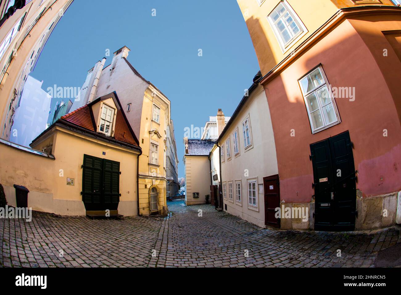 typical old houses in Vienna first district in the famous area Moelker Steig Stock Photo