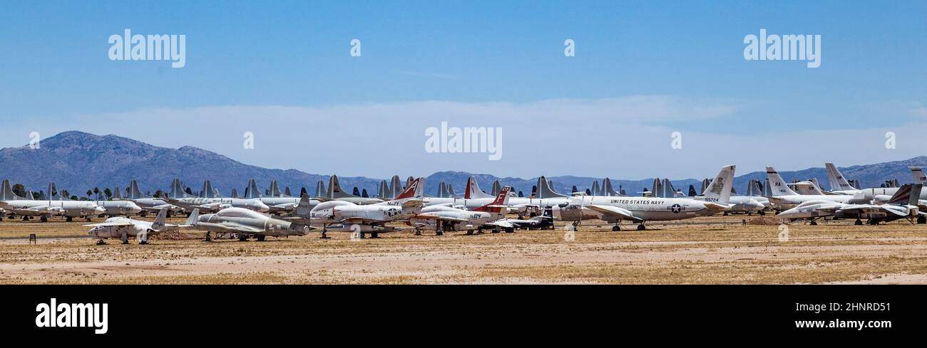 Davis-Monthan Air Force Base AMARG boneyard in Tucson, Arizona Stock ...