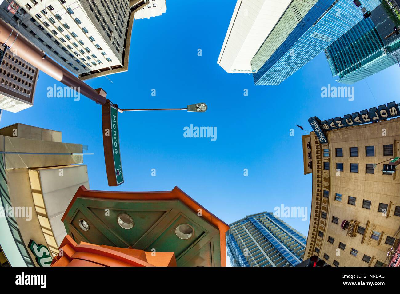 perspective of skyscrapers corner San Carlos Monroe street in Phoenix ...