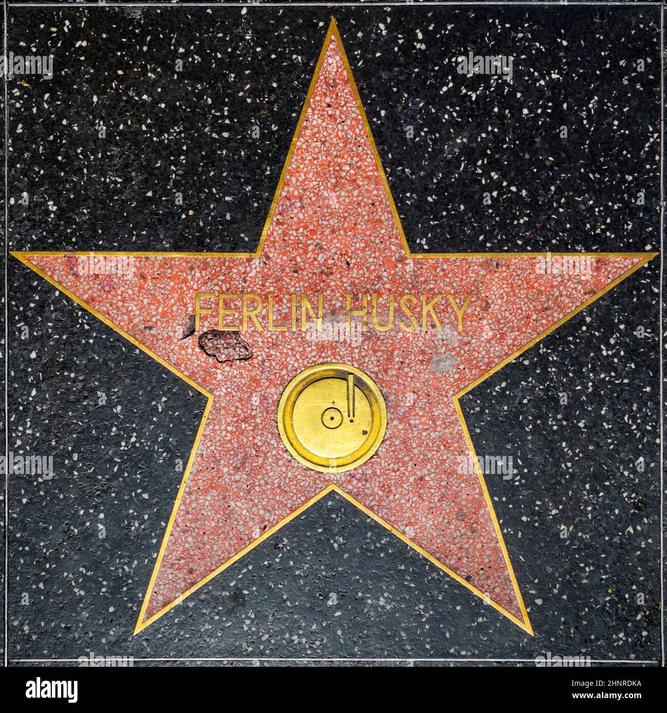 Ferlin Husky's star on Hollywood Walk of Fame Stock Photo