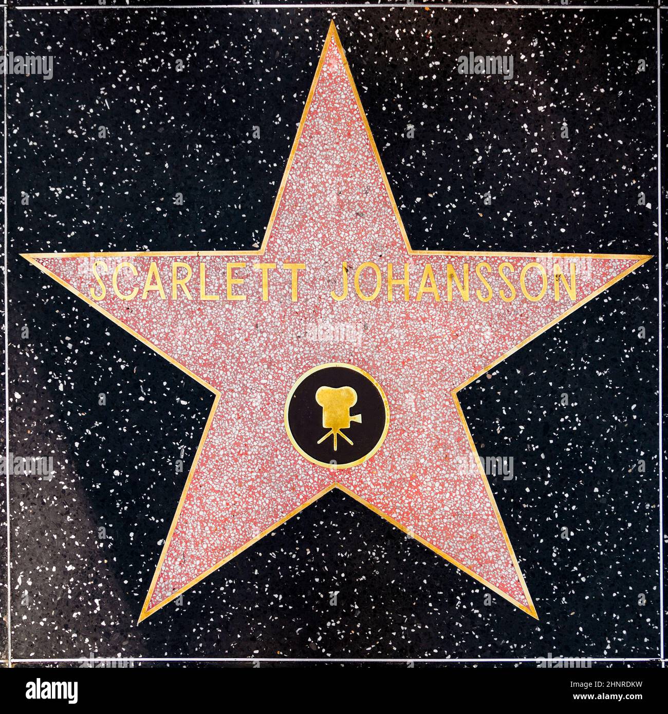 Scarlett Johansen's star on Hollywood Walk of Fame Stock Photo