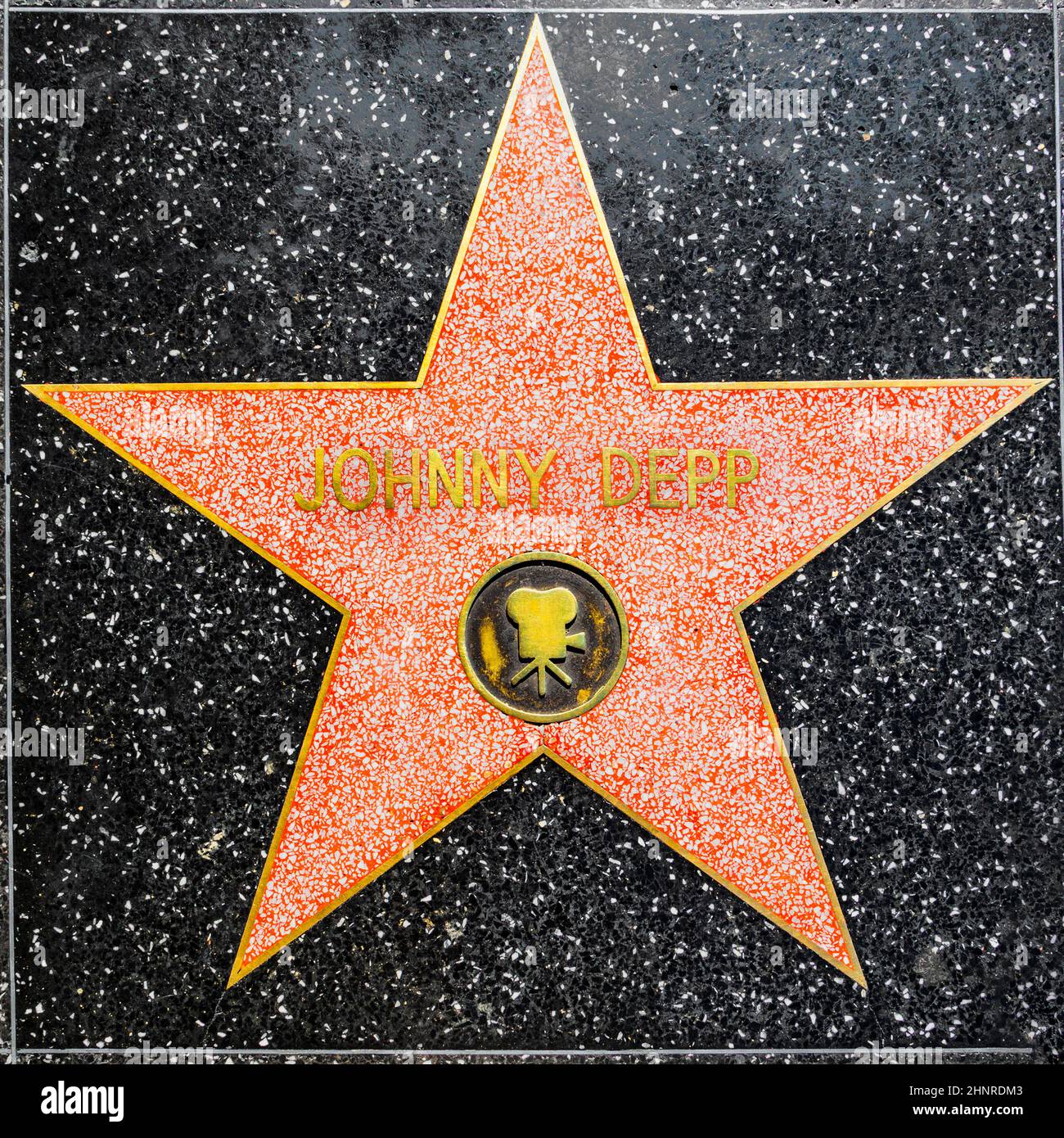 Johnny Depp's star on Hollywood Walk of Fame Stock Photo