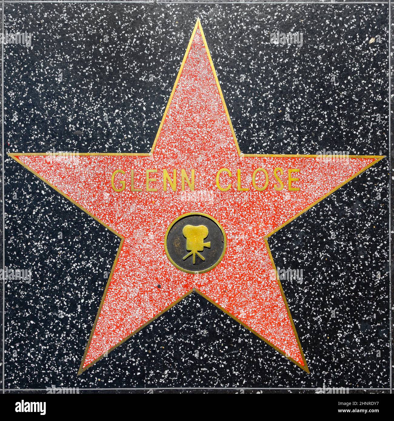 Glenn Closes star on Hollywood Walk of Fame Stock Photo