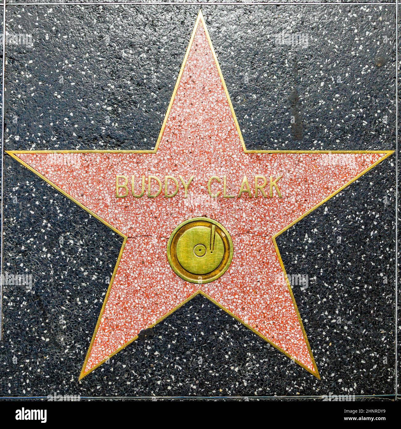 Buddy Clark's star on Hollywood Walk of Fame Stock Photo