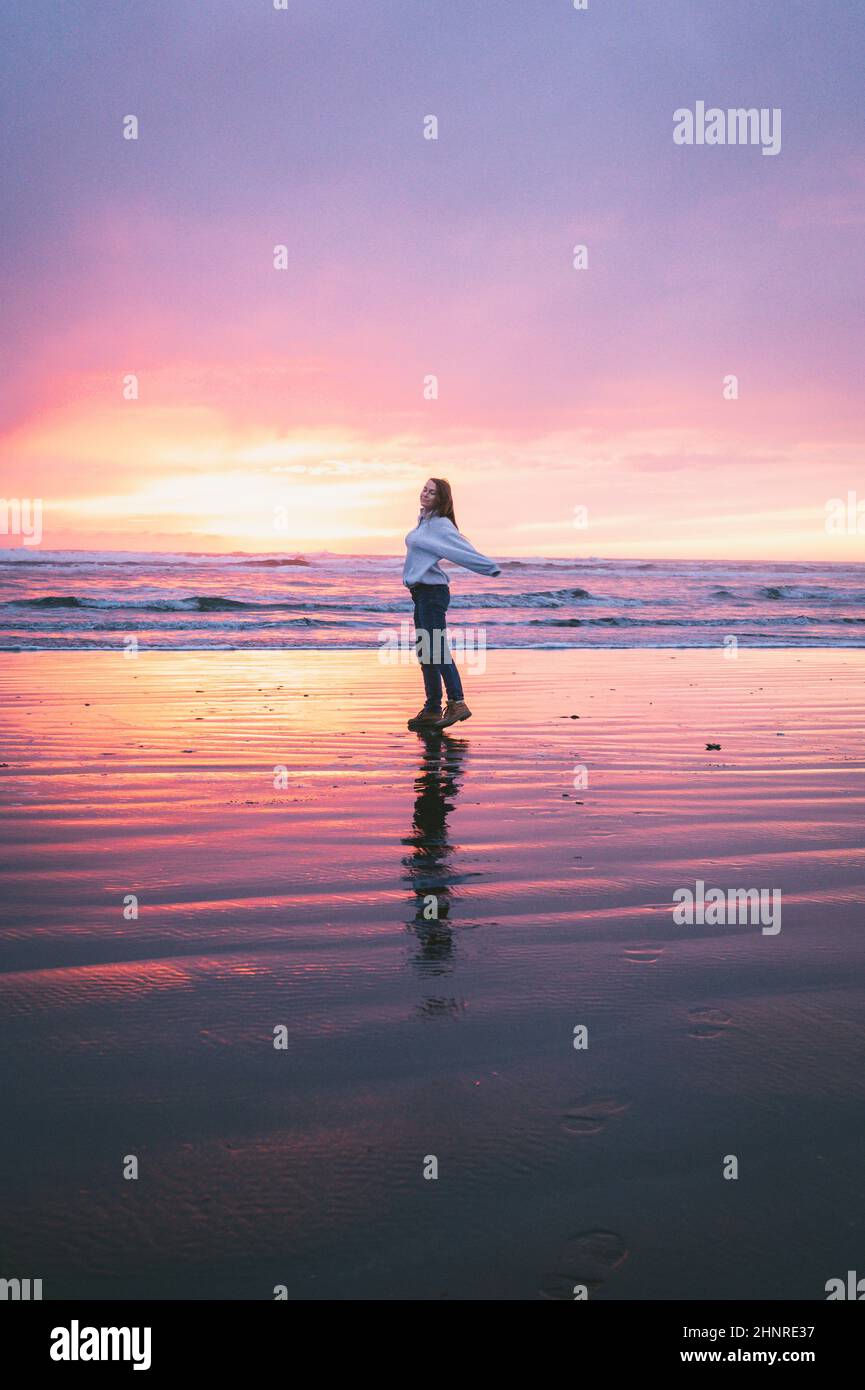 Female on the beach hi-res stock photography and images - Alamy