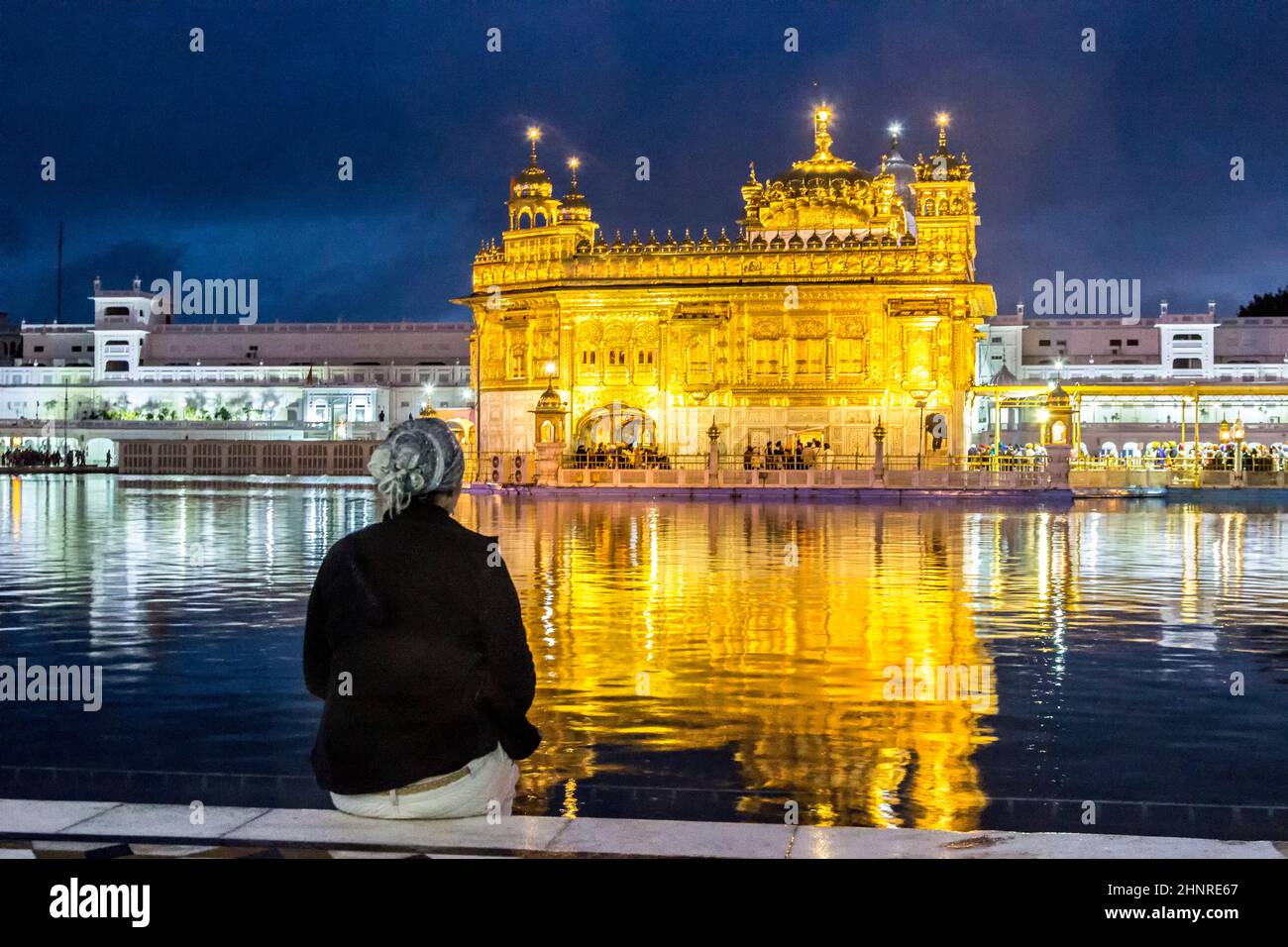 Harimandir Sahib at the Golden temple complex, Amritsar - India Stock Photo