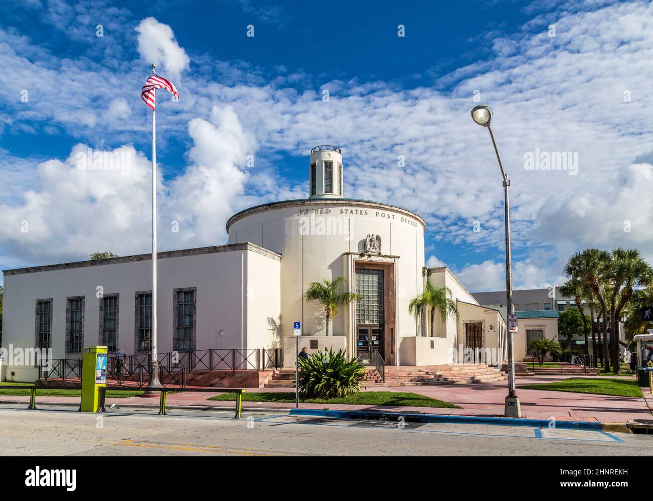 old vintage united states post office in art deco style near ocean drive Stock Photo