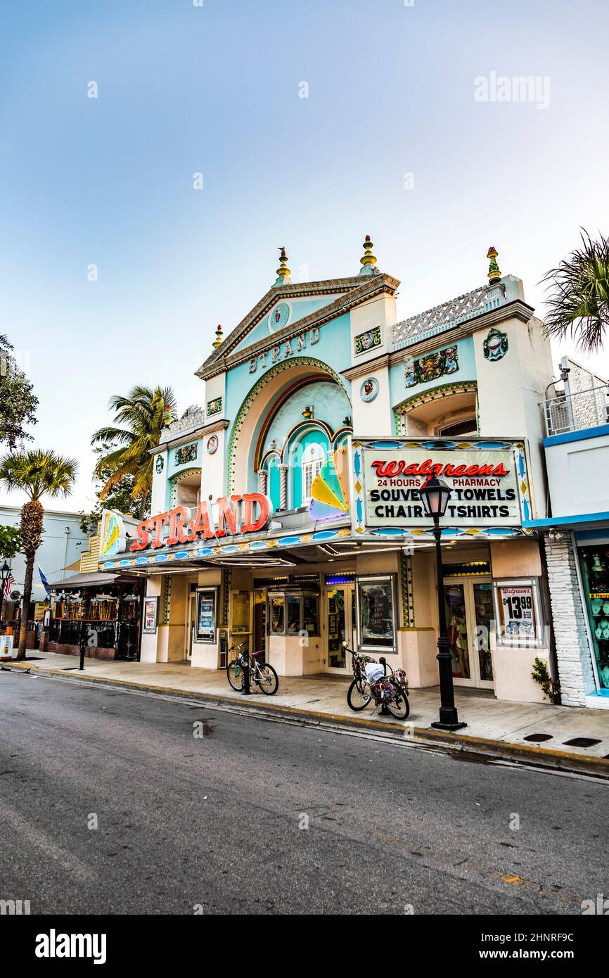 people at Key West cinema theater Strand in Key West Stock Photo