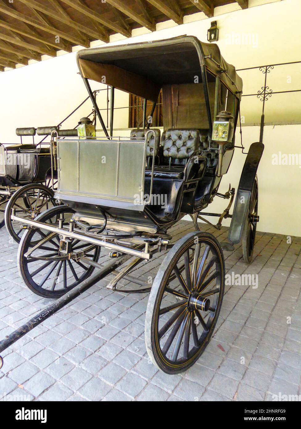 old carriages in winery Vina Undurraga in Talagante Stock Photo