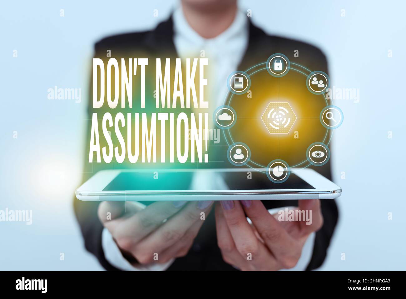 Conceptual display Don T Make Assumption, Business idea something that ...