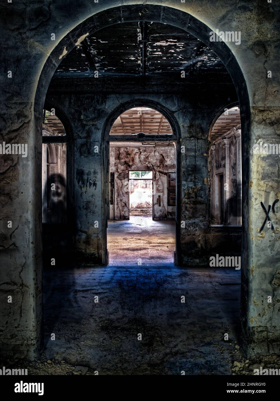 Ghost Building Inside A Shadow Ghost in a Derelict Building Stock Photo - Alamy