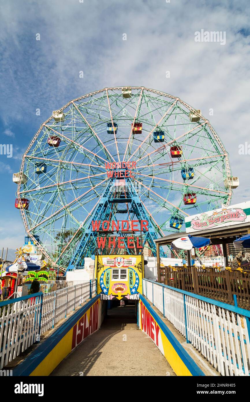 Wonder Wheel is a hundred and fifty foot eccentric wheel Stock Photo ...