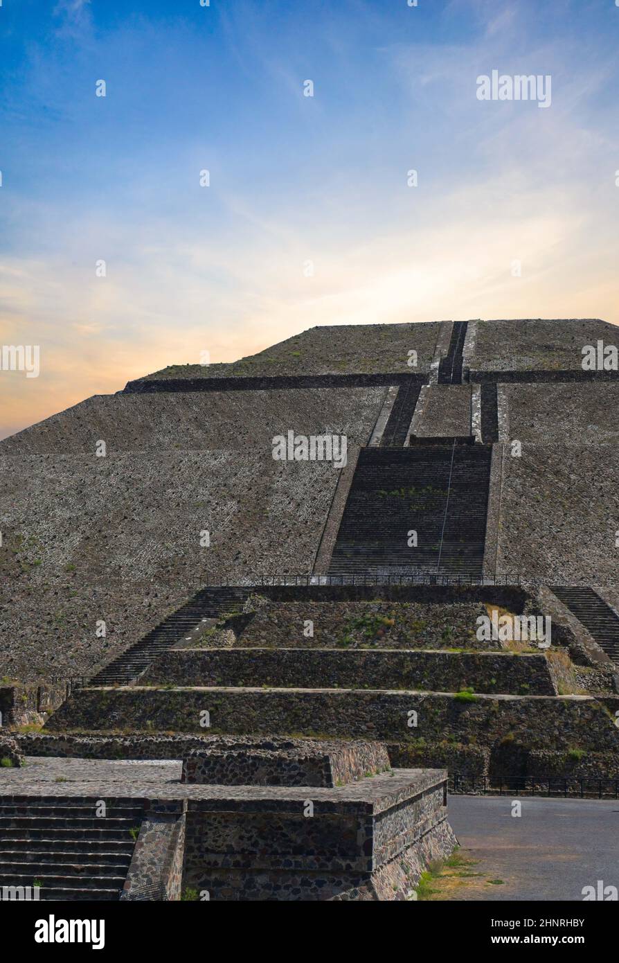 Pyramids of Teotihuacan, Archaeological Zone of Teotihuacan Mexico, Stock Photo