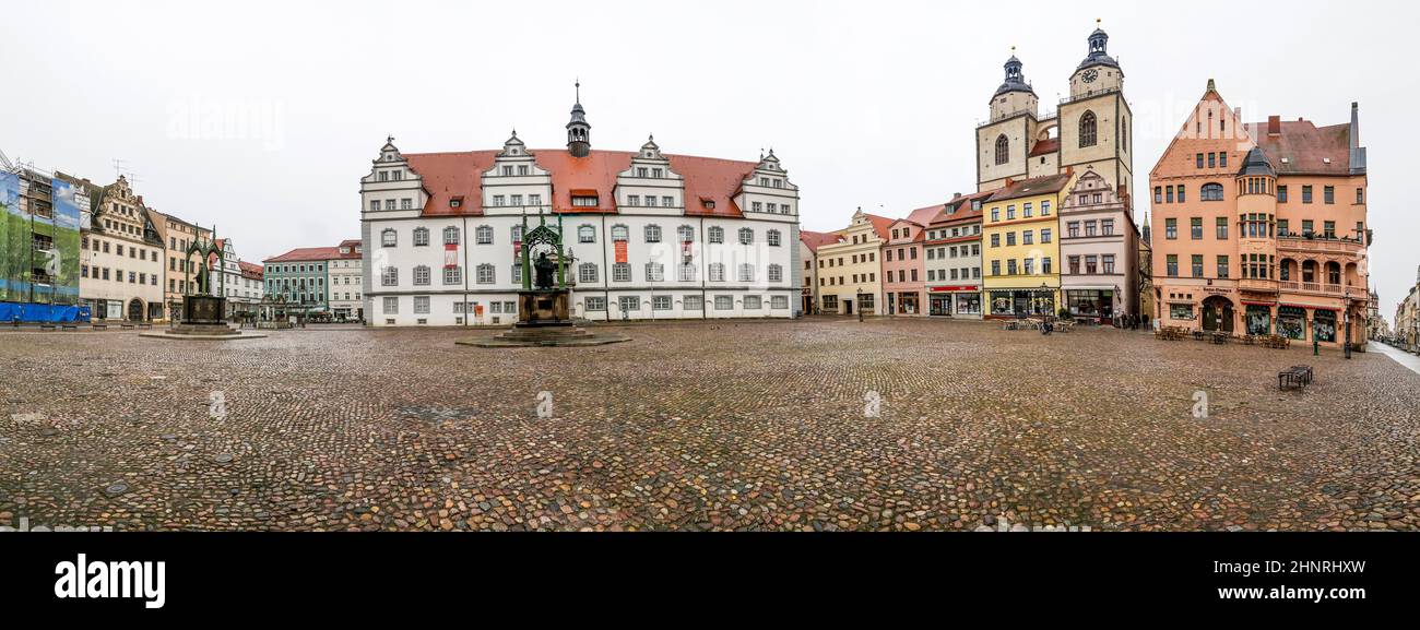 The Main Square of Luther City Wittenberg in Germany Stock Photo