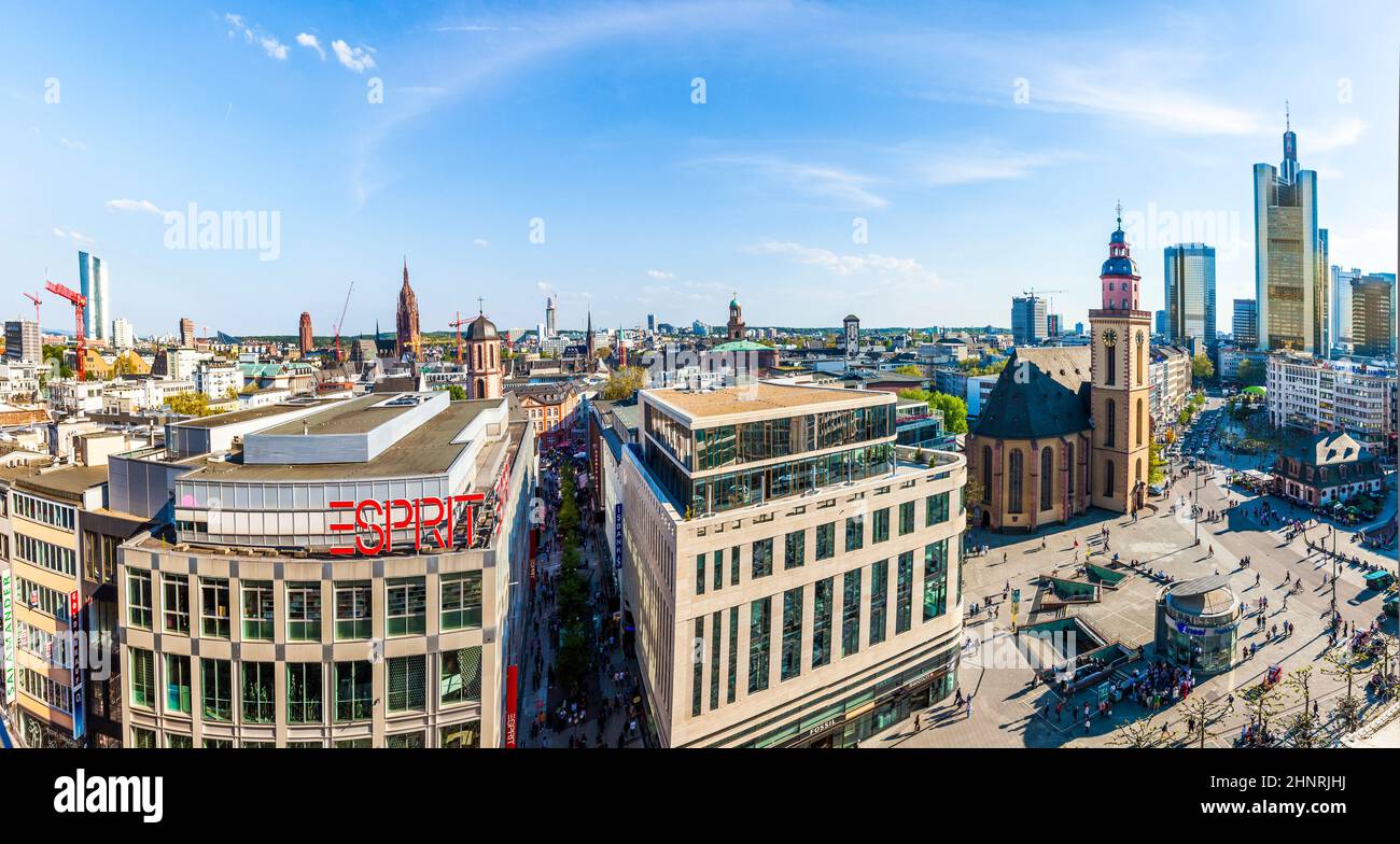 afternoon view of Frankfurt City Hauptwache Stock Photo