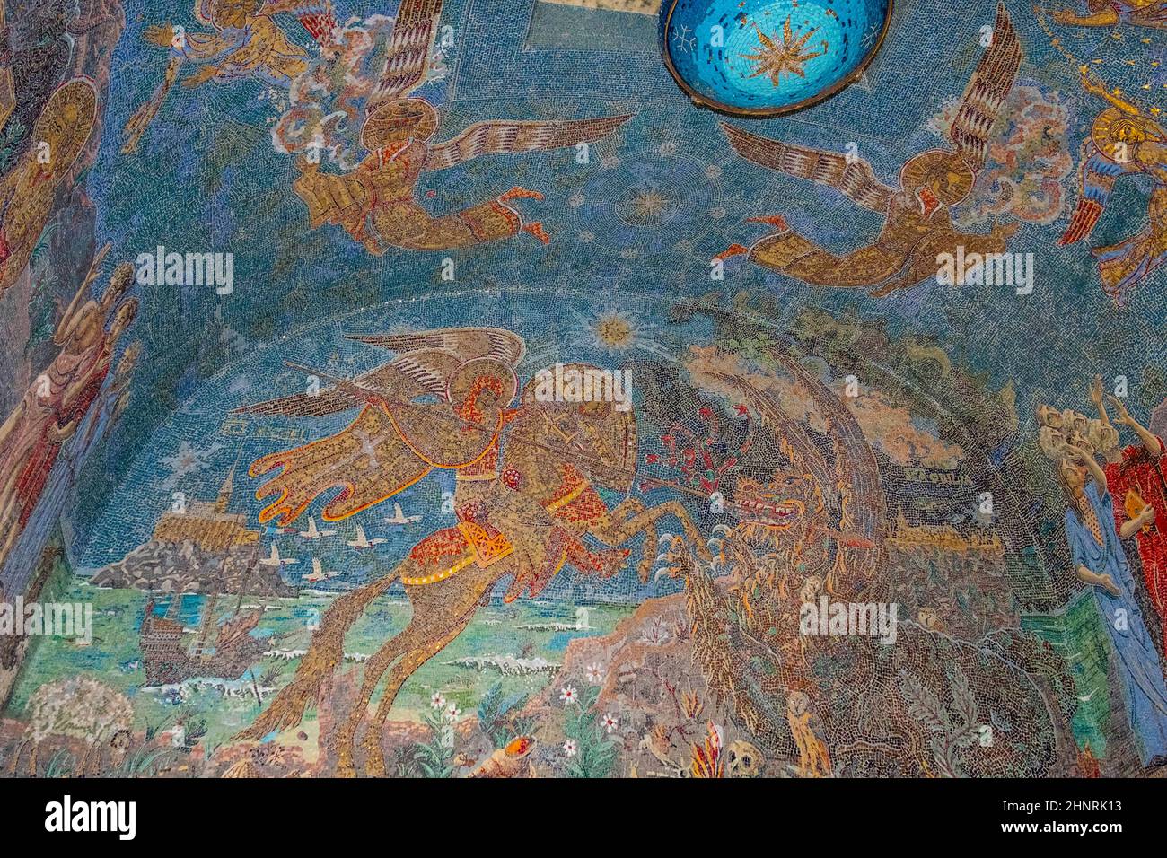 pegasus mosaic at Mont Saint Odile Cloister, Ottrott, , France Stock Photo