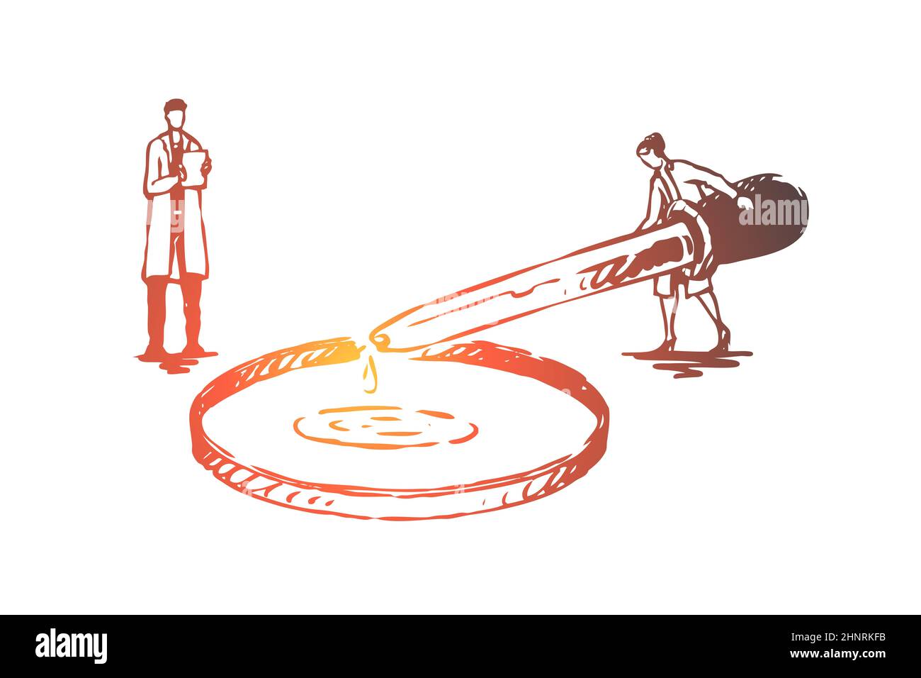 Water, purification, element, chemistry, science concept. Hand drawn