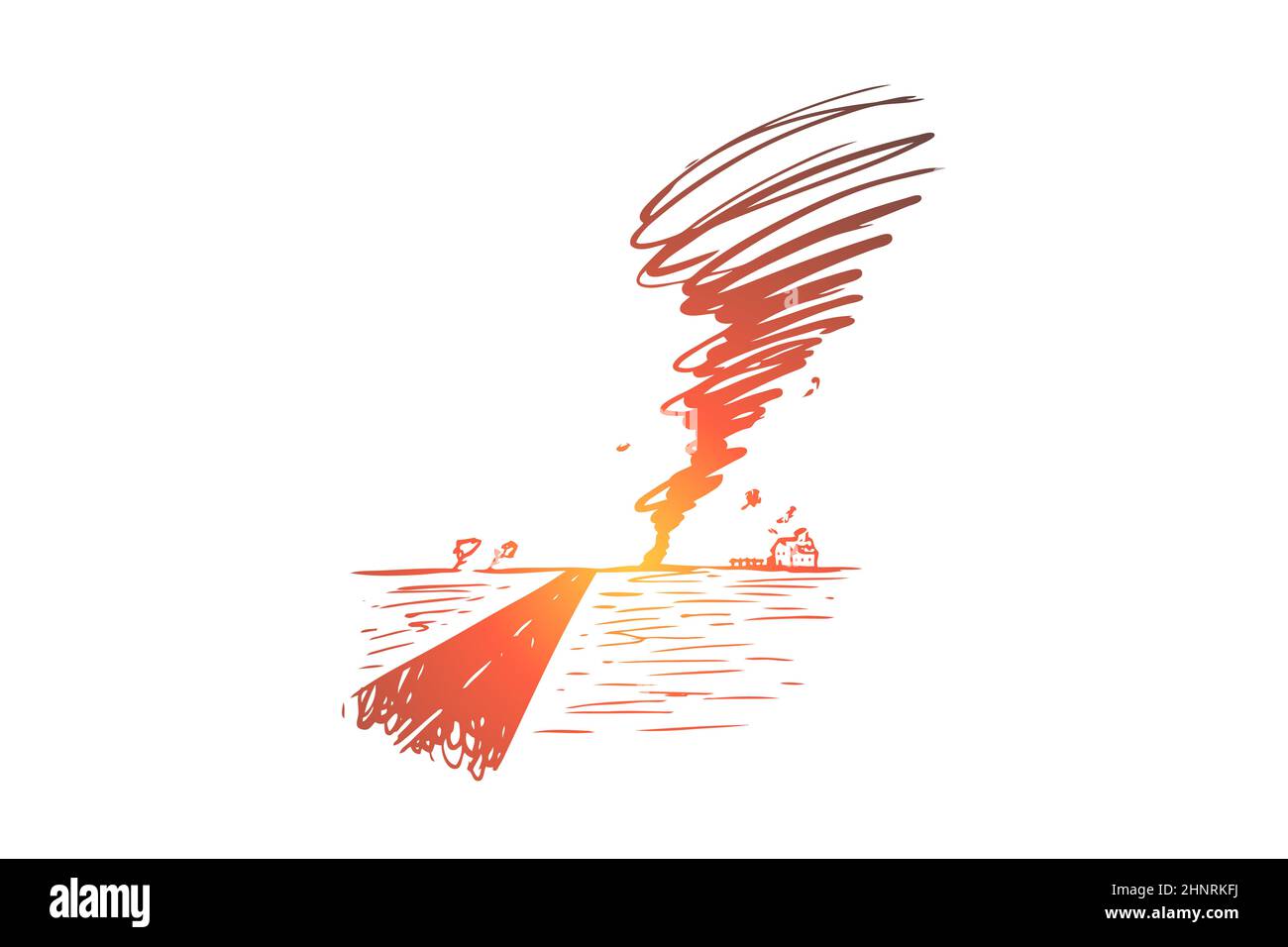 Tornado, hurricane, storm, weather, wind concept. Hand drawn weather ...