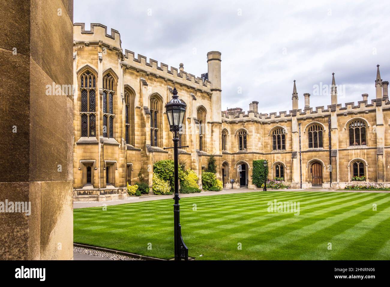 Courtyard of the Corpus Christi College, Is one of the ancient colleges in the University of Cambridge Stock Photo