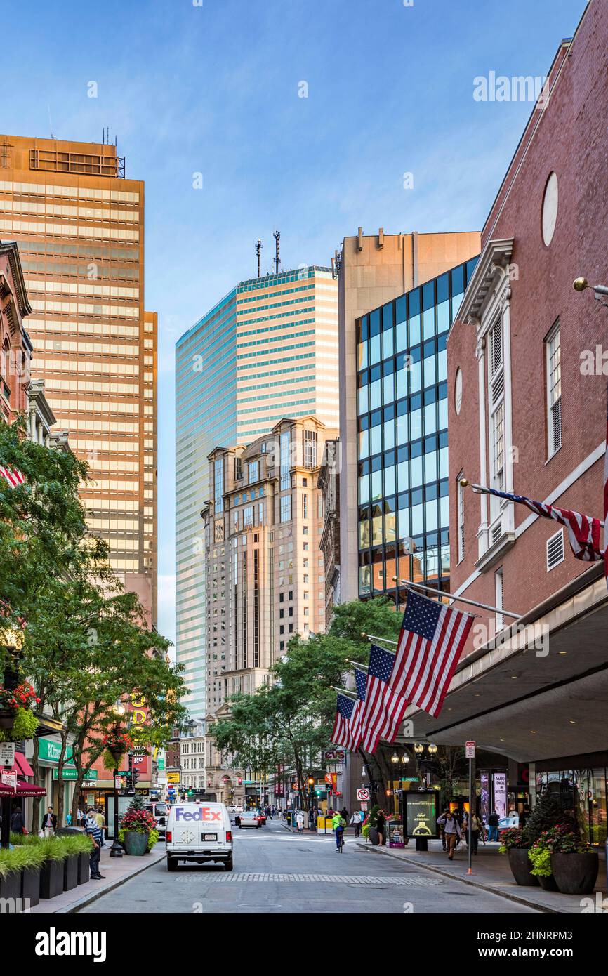 people shopping downtown Boston Stock Photo Alamy
