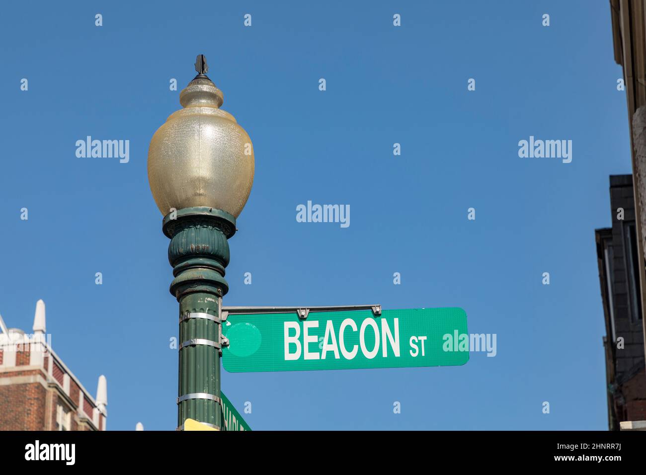 street sign Beacon street in Boston Stock Photo