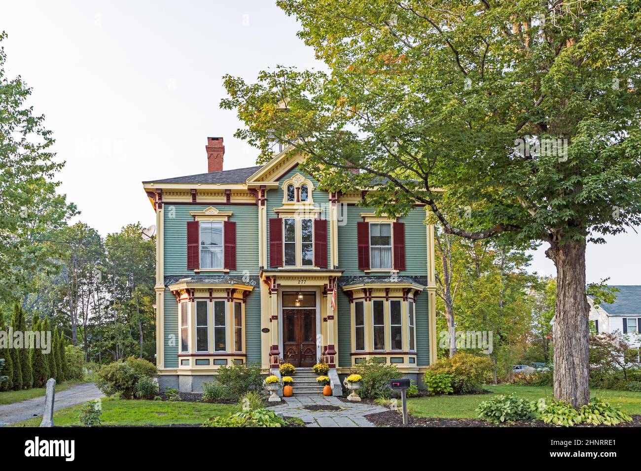 facade of typical family house in Thomaston, Maine, USA Stock Photo Alamy